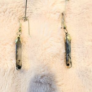 Elegant Gold and Black Dangle Earrings